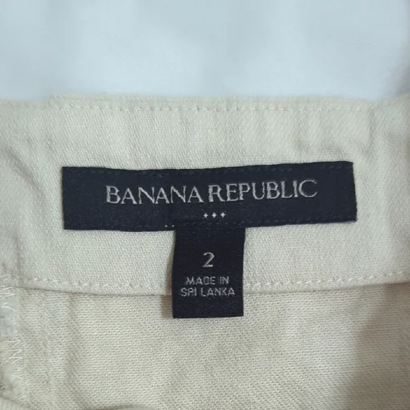 Banana Republic Denim Button Bustier Top, Color Ecru Size 2 - Picture 2 of 10
